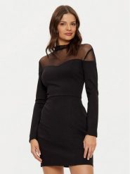 Morgan Sukienka koktajlowa 242-RAVAL.F Czarny Slim Fit. Czarne sukienki damskie Morgan, bez wzorów, z wiskozy, wizytowe, bez kołnierzyka, bez ramiączek. Za 229.99 zł.