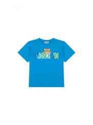 T-shirt Moschino HMM050 LAA02 41047 Turchese. Niebieskie t-shirty męskie MOSCHINO, l, bez wzorów, z materiału, bez kołnierzyka. Za 447.05 zł.