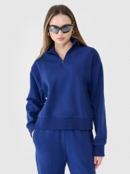 4F Bluza dresowa nierozpinana bez kaptura damska - granatowa L. Niebieskie bluzy bez kaptura damskie 4f, l, z bawełny. W wyprzedaży za 99.99 zł.