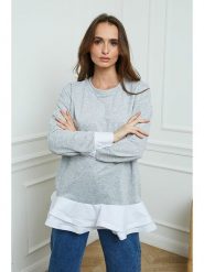 Joséfine Bluza "Tamara" w kolorze szaro-białym rozmiar: L. Szare bluzy bez kaptura damskie Joséfine, l, z bawełny. Za 192.40 zł.