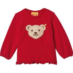 Bluza w kolorze czerwonym. Czerwone bluzy dziewczęce Steiff, z aplikacjami, bez ramiączek, bez kaptura. W wyprzedaży za 45.95 zł.
