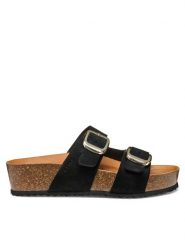 Geox Klapki D Brionia H D551DA 00022 C9999 Czarny. Czarne klapki damskie Geox, bez wzorów, ze skóry, bez obcasa. Za 379.99 zł.