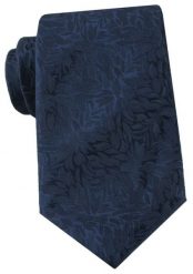 Granatowy Krawat z Delikatną, Kwiatową Fakturą - Alties. Niebieskie krawaty i muchy męskie Alties, bez wzorów, z tkaniny, eleganckie. Za 55.00 zł.
