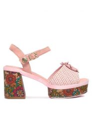 Laura Vita Sandały Noao 01 Różowy. Czerwone sandały damskie Laura Vita, bez wzorów, ze skóry, bez obcasa, na słupku. Za 399.99 zł.