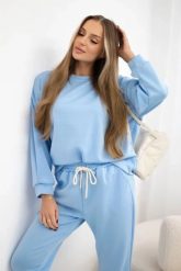 Komplet masełko bluza + spodnie niebieski. Niebieskie bluzy bez kaptura damskie KESI, l, z dresówki. Za 342.93 zł.