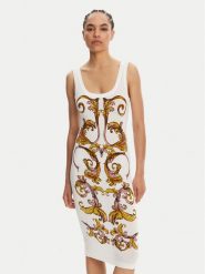 Versace Jeans Couture Sukienka codzienna 78HAO9P6 Biały Slim Fit. Białe sukienki damskie Versace Jeans Couture, na co dzień, bez wzorów, z jeansu, bez kołnierzyka, bez ramiączek, proste. Za 1,129.00 zł.