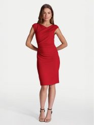 Swing Sukienka koktajlowa 5AI16700 Czerwony Slim Fit. Czerwone sukienki damskie Swing, bez wzorów, z syntetyku, wizytowe, bez kołnierzyka, bez ramiączek. Za 489.99 zł.