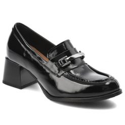 Czarne Półbuty Armodo Eleganckie Obuwie Damskie. Czarne półbuty damskie Armodo, bez wzorów, eleganckie, bez obcasa. Za 399.00 zł.