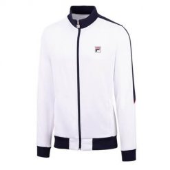 Bluza treningowa męska Fila Manuel. Białe bluzy bez kaptura męskie Fila, bez wzorów, biznesowe, bez kołnierzyka, bez ramiączek. Za 443.00 zł.