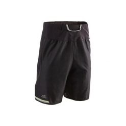 Spodenki do biegania MARATHON męskie. Czarne szorty męskie KALENJI, bez wzorów, z elastanu. Za 69.99 zł.