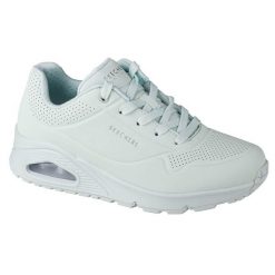 Buty sportowe Sneakersy damskie, Skechers Uno Frosty Kicks. Białe buty sportowe na co dzień damskie Skechers, bez wzorów, z materiału, trekkingowe. Za 366.00 zł.