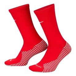 Skarpety Piłkarskie Unisex Dla Dorosłych Strike DriFIT. Czerwone skarpetki damskie Nike, bez wzorów, z bawełny. Za 75.99 zł.
