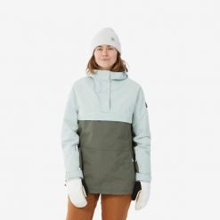 Kurtka snowboardowa damska Dreamscape SNB 100. Brązowe kurtki damskie DREAMSCAPE, m, bez wzorów, z materiału, bez kaptura, narciarskie. Za 269.99 zł.