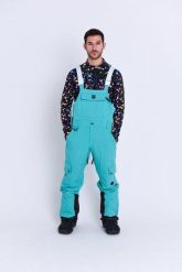 Spodnie ogrodniczki Yeh Man – Aqua. Niebieskie spodnie materiałowe męskie OOSC, bez wzorów, z materiału, retro. Za 1,078.99 zł.