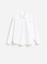 Bawełniana koszula oversize - biały. Białe koszule męskie Reserved, l, bez wzorów, z bawełny, bez kołnierzyka, bez ramiączek. Za 139.99 zł.