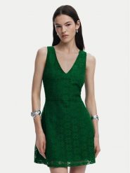 Desigual Sukienka koktajlowa 25SWVW53 Zielony Slim Fit. Zielone sukienki damskie Desigual, xs, bez wzorów, z syntetyku, wizytowe, bez kołnierzyka, bez ramiączek. Za 259.99 zł.