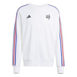 Bluza France Essentials 3-Stripes. Białe bluzy bez kaptura męskie Adidas, s, z bawełny. Za 249.75 zł.