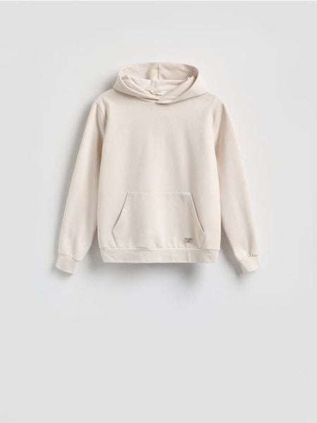 Bluza z kapturem - beżowy. Brązowe bluzy z kapturem męskie Reserved, l, z bawełny. Za 119.99 zł.