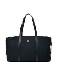 Tommy Hilfiger Torebka Th Soft Nylon Hobo AW0AW18994 Czarny. Czarne torebki klasyczne damskie Tommy Hilfiger, bez wzorów, z materiału, bez dodatków. Za 449.99 zł.