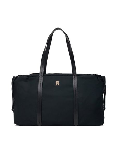 Tommy Hilfiger Torebka Th Soft Nylon Hobo AW0AW18994 Czarny. Czarne torebki klasyczne damskie Tommy Hilfiger, bez wzorów, z materiału, bez dodatków. Za 449.99 zł.