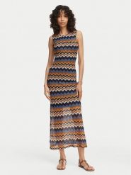 Artigli Sukienka dzianinowa ACAB004520 Niebieski Regular Fit. Niebieskie sukienki damskie Artigli, bez wzorów, z dzianiny, bez kołnierzyka, bez ramiączek. Za 479.99 zł.