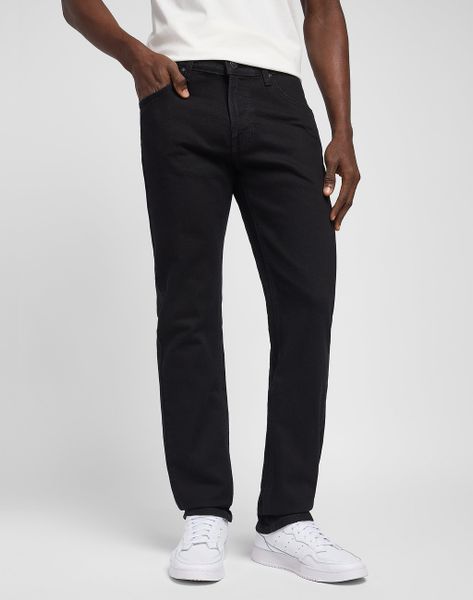 MĘSKIE SPODNIE LEE DAREN BLACK RINSE 112118309. Czarne spodnie materiałowe męskie Lee, bez wzorów, z jeansu. Za 219.99 zł.