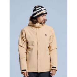 Kurtka narciarska męska – Arctic 2L ocieplana – Ciepły piasek. Brązowe kurtki męskie POEDERBAAS, l, bez wzorów, z poliesteru, bez kaptura, narciarskie. Za 915.52 zł.