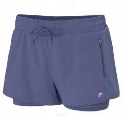 Spodenki tenisowe Fila Shorts Elea. Niebieskie spodenki sportowe damskie Fila, bez wzorów, z materiału, eleganckie. Za 215.00 zł.