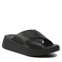 Klapki FitFlop. Czarne klapki damskie FitFlop, bez wzorów, bez obcasa. Za 319.99 zł.