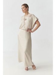 TATUUM Spódnica w kolorze kremowym rozmiar: 36. Brązowe spódniczki damskie Tatuum, bez wzorów, z podwyższonym stanem, maxi, proste. Za 148.26 zł.