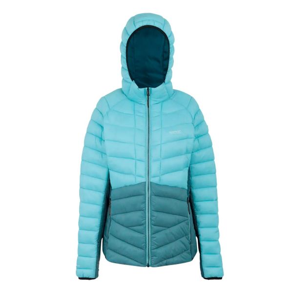 Damska kurtka puchowa Regatta Dalent. Niebieskie kurtki damskie Regatta, bez wzorów, z puchu, bez kaptura. W wyprzedaży za 233.99 zł.