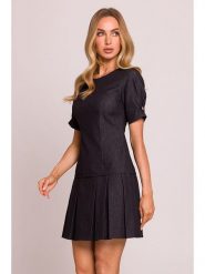 Made of emotion Sukienka w kolorze antracytowym rozmiar: XL. Czarne sukienki damskie Made Of Emotion, na co dzień, xl, bez wzorów, bez kołnierzyka, bez ramiączek, mini, proste. Za 219.99 zł.