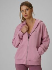 4F Bluza dresowa loose z kapturem damska - różowa XL. Czerwone bluzy z kapturem damskie 4f, xl, bez wzorów, z dresówki. Za 159.99 zł.