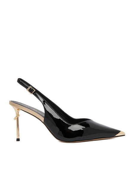 Eva Minge Szpilki EO-LILLY-LT2131-1-1 Czarny. Czarne szpilki Eva Minge, bez wzorów, ze skóry, bez obcasa. Za 449.99 zł.