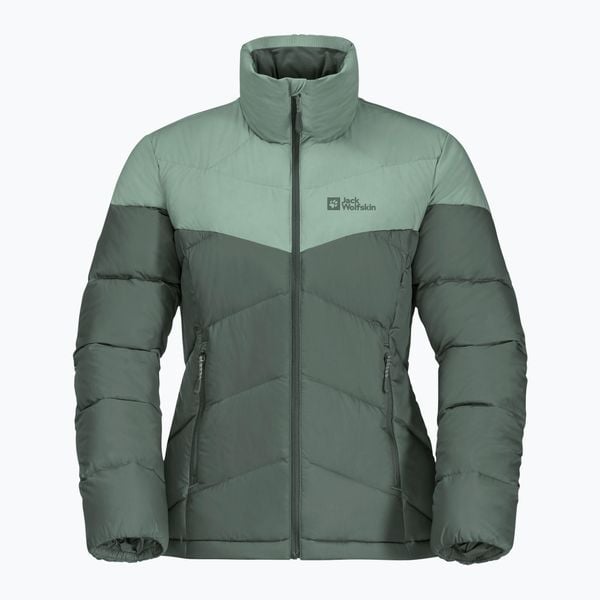 Kurtka puchowa damska Jack Wolfskin Herzberg Down. Zielone kurtki damskie Jack Wolfskin, m, bez wzorów, z puchu, bez kaptura. Za 439.99 zł.