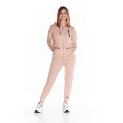 Bluza wygodna z kaptur na czas wolny na co dzień. Brązowe bluzy sportowe damskie LEONE 1947 APPAREL, m, bez wzorów, z dresówki, bez ramiączek, bez kaptura. W wyprzedaży za 286.28 zł.