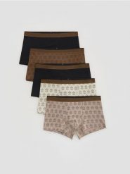 Bokserki ze świątecznym wzorem 5 pack - beżowy. Brązowe bokserki męskie Reserved, bez wzorów. W wyprzedaży za 69.99 zł.