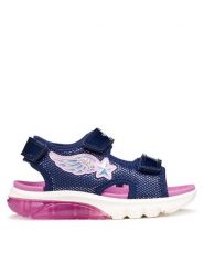 Geox Sandały J Sandal Ciberdron G J55MWA 0ASKN C0694 M Granatowy. Niebieskie sandały dziewczęce Geox, ze skóry, bez zapięcia. Za 249.99 zł.