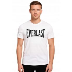 Bawełniany t-shirt dla mężczyzn Everlast TMB001. Białe t-shirty męskie Everlast, m, bez wzorów, z bawełny, bez kołnierzyka. W wyprzedaży za 49.99 zł.