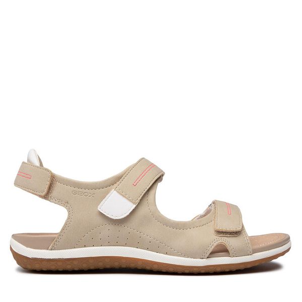 Sandały Geox. Brązowe sandały damskie Geox, bez wzorów, bez obcasa, na płaskiej podeszwie. Za 269.99 zł.