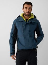 4F Kurtka trekkingowa membrana 10000 męska - granatowa XXL. Niebieskie kurtki męskie 4f, m, bez wzorów, z materiału, klasyczne, bez kaptura. Za 399.99 zł.