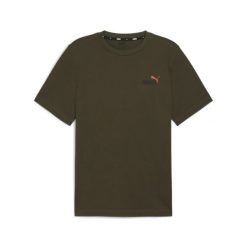 Koszulka Sportowa Męska Puma Ess+ 2 Col Small Logo. Zielone t-shirty sportowe męskie Puma, m, bez ramiączek, na jogę i pilates. Za 58.80 zł.