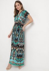 Zielona Sukienka Maxi w Stylu Boho z Elastycznej Wiskozy Arnevia. Zielone sukienki damskie Born2be, na co dzień, s, bez wzorów, z wiskozy, boho, bez kołnierzyka, bez ramiączek, maxi, dopasowane. W wyprzedaży za 51.99 zł.