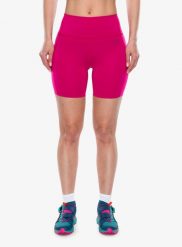 Spodenki treningowe damskie La Sportiva Cosmosis 6in Short. Czerwone szorty damskie La Sportiva, bez wzorów, z materiału, z podwyższonym stanem. Za 307.99 zł.