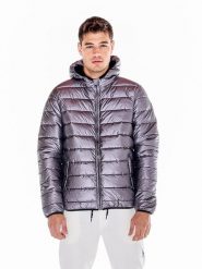 Kurtka puchowa ciepły z kaptur na co dzień. Szare kurtki męskie LEONE 1947 APPAREL, m, bez wzorów, z puchu, bez kaptura. Za 357.81 zł.