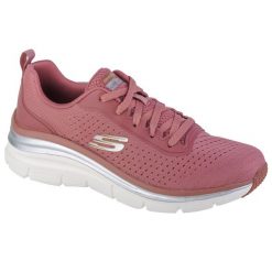 Buty sportowe Sneakersy damskie, Skechers Fashion Fit - Make Moves. Czerwone buty sportowe na co dzień damskie Skechers, bez wzorów, trekkingowe. Za 279.99 zł.