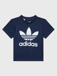 Adidas T-Shirt Trefoil Tee HK7503 Granatowy Regular Fit. Niebieskie t-shirty chłopięce Adidas, bez wzorów, z bawełny, bez ramiączek. Za 59.99 zł.
