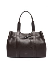 Calvin Klein Torebka Buckle Medium Work Tote LV04F3549G Brązowy. Brązowe torebki klasyczne damskie CALVIN KLEIN, bez wzorów, ze skóry, bez dodatków. Za 749.99 zł.