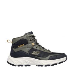 Buty męskie Skechers Hillcrest 2.0 237804 OLBK - trekkingowe, water repellent. Czarne buty trekkingowe męskie Skechers, bez zapięcia. Za 279.99 zł.