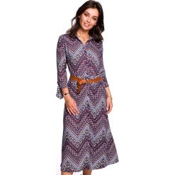 Sukienka ze wzorem. Sukienki damskie Be Wear, l, bez wzorów, bez kołnierzyka, bez ramiączek, midi. Za 189.95 zł.